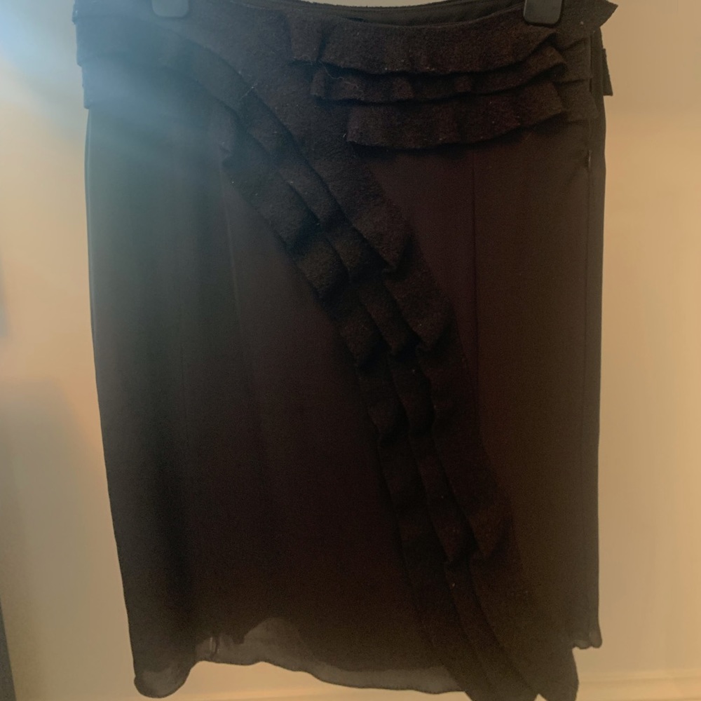 Emporio Armani Black Skirt With Felt Ruffle Detail
